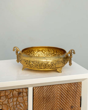 Peacock Motif Urli Bowl Small - The Decor Kart