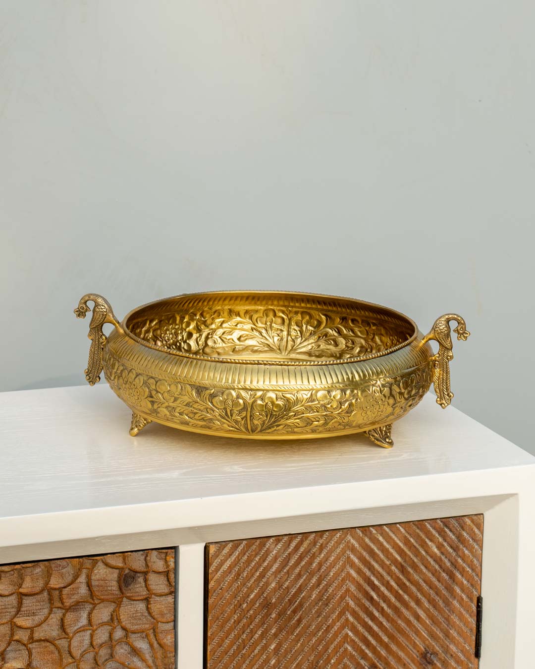 Peacock Motif Urli Bowl Small - The Decor Kart