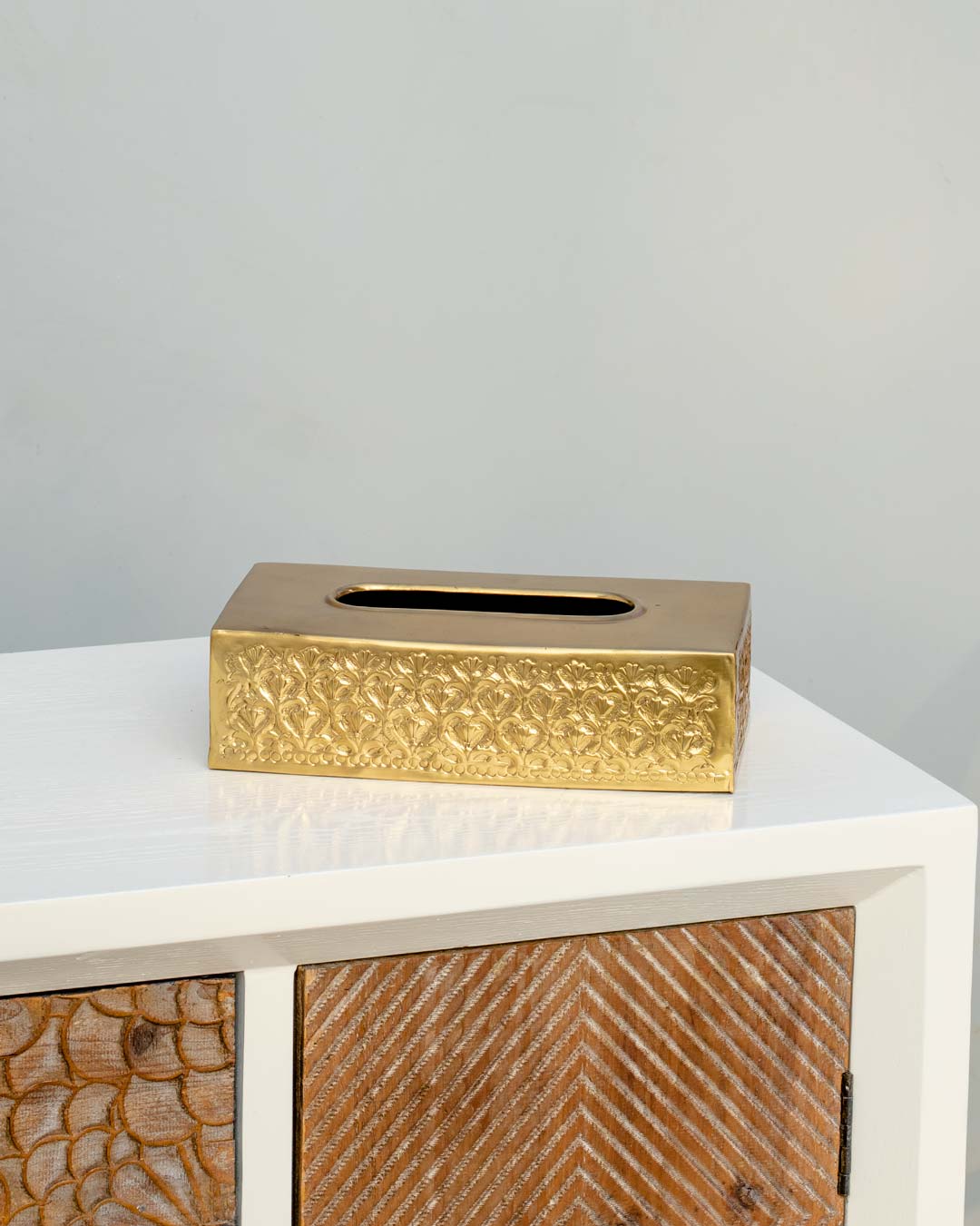 Acanthus Brass Tissue Box - The Decor Kart