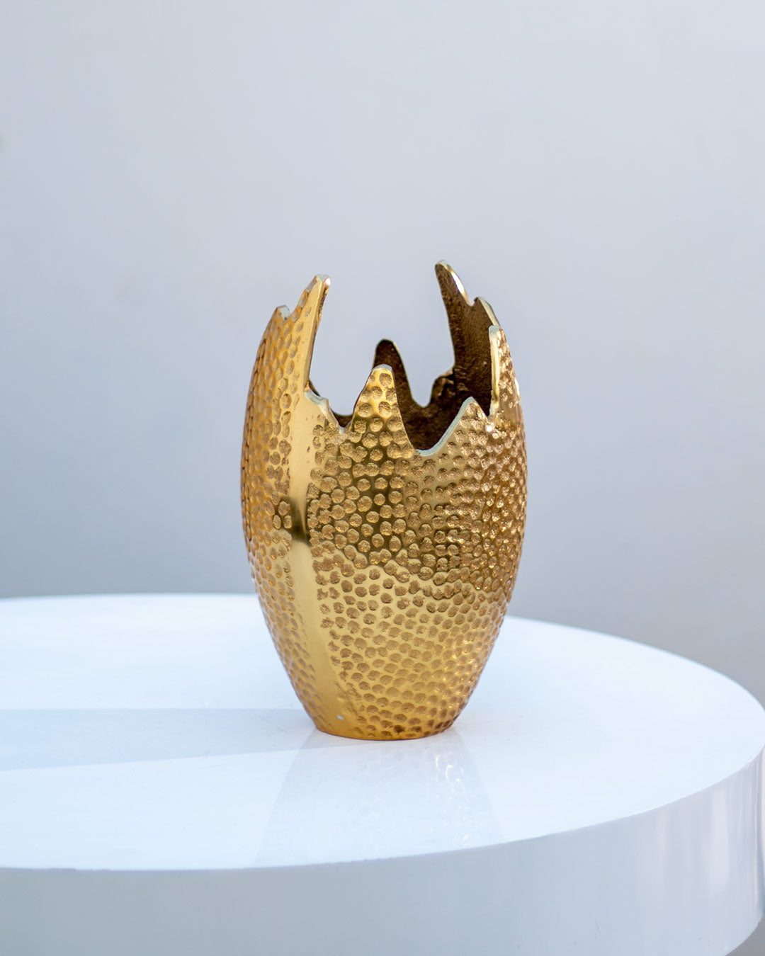 "Broken Egg" Golden Flower Vase - Small - 9"