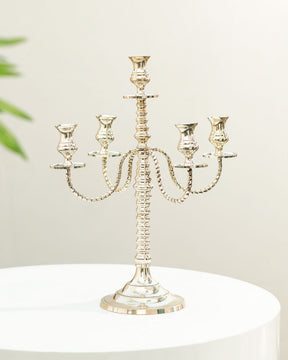 Silver Glow 5 Arms Candle Stand