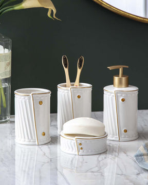 Gilded Closure 4-Piece Bath Set - White