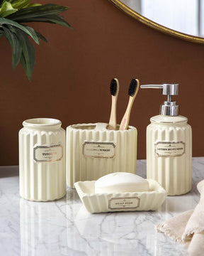 Pious 4-Piece Bath Set - Parchment Yellow