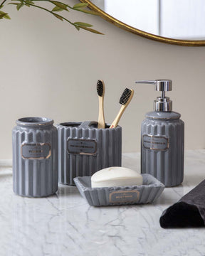 Pious 4-Piece Bath Set - Grey