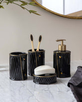 Gilded Closure 4-Piece Bath Set - Black