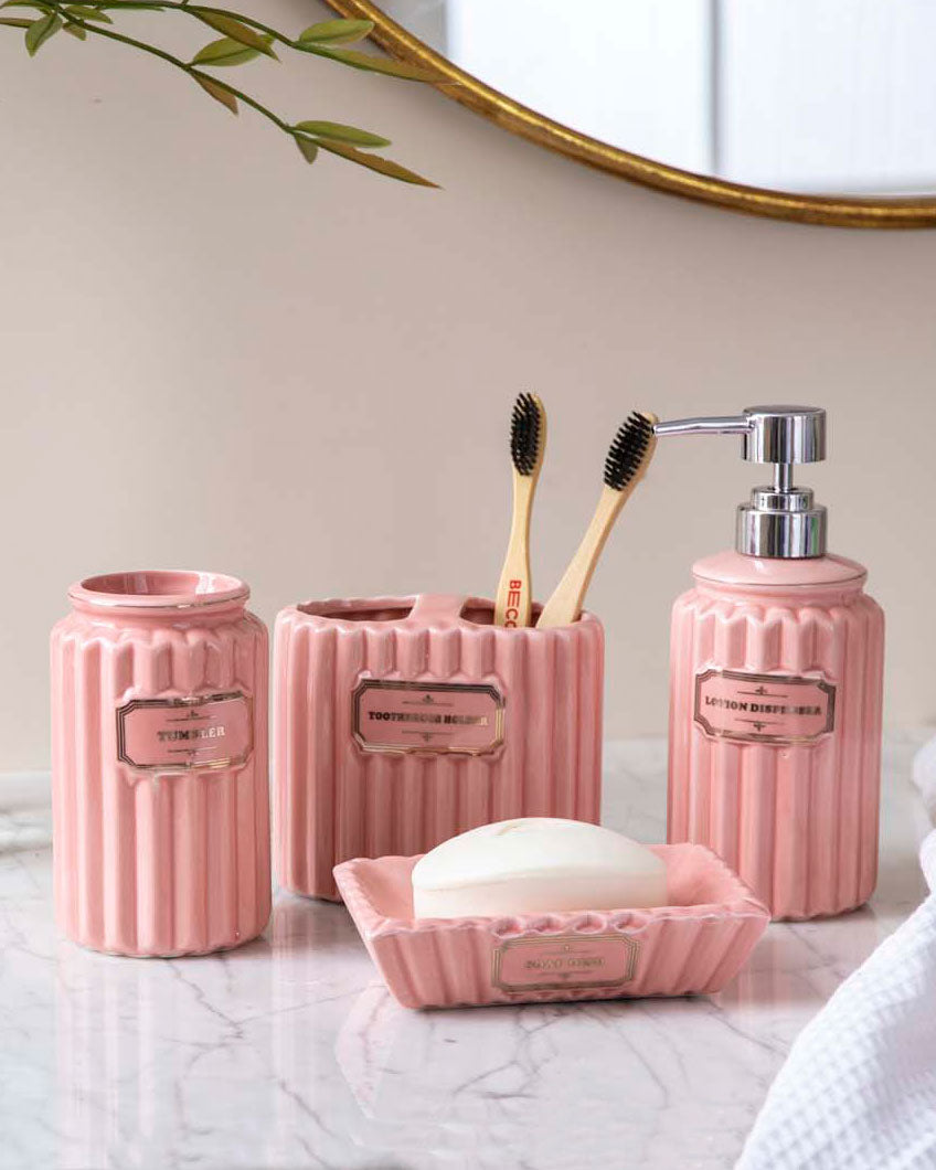 Pious 4-Piece Bath Set - Pink