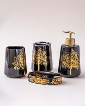 Aurum Tree 4-Piece Bath Set - Black