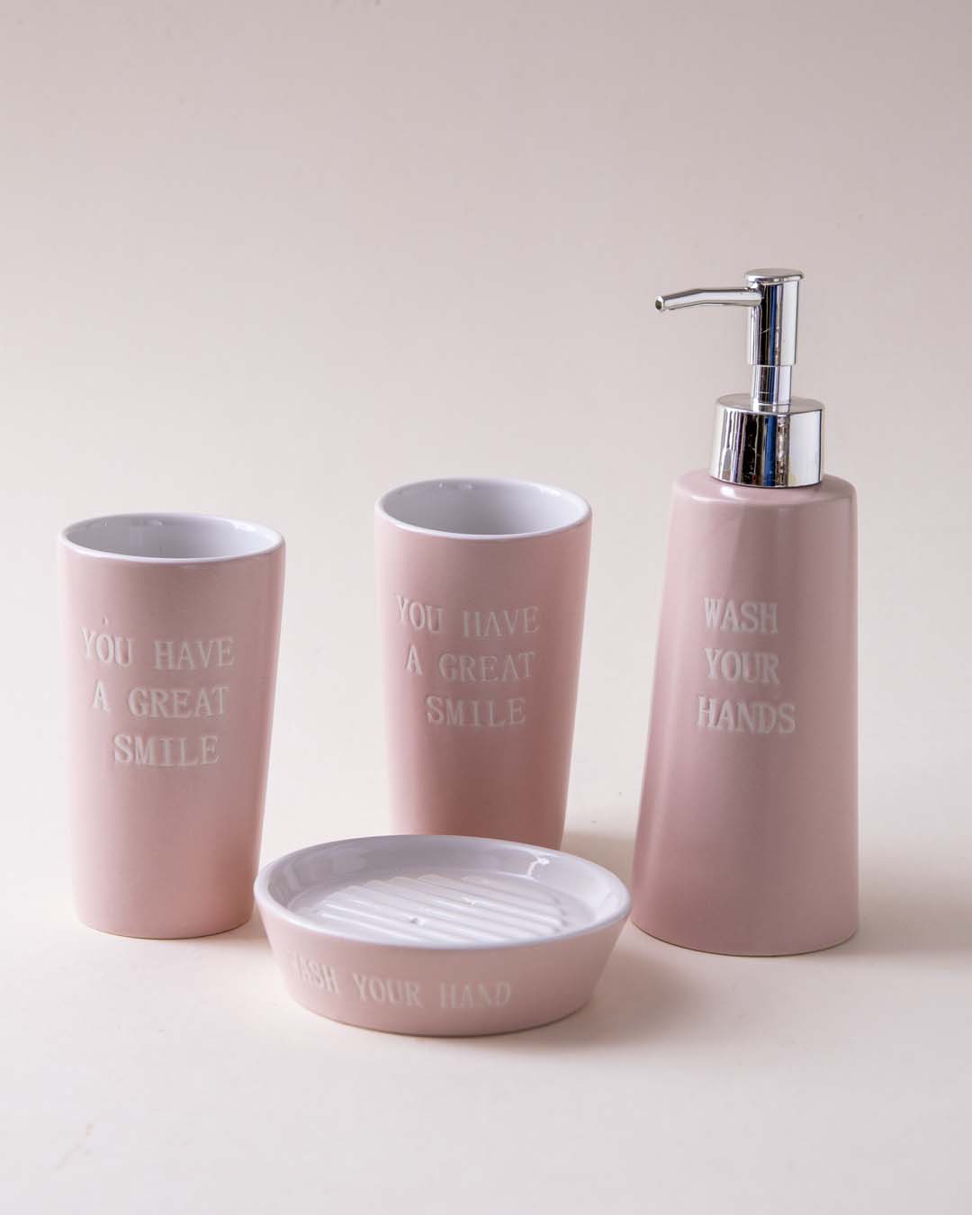 Pastel Perfection 4-Piece Bath Set - Pink