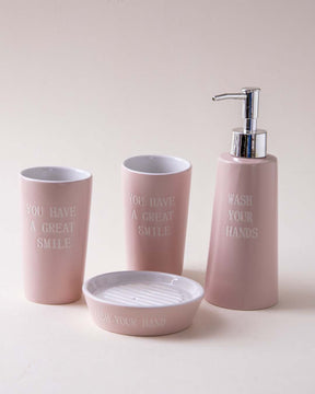 Pastel Perfection 4-Piece Bath Set - Pink