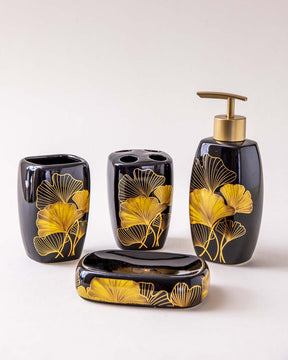 Ginkgo 4-Piece Bath Set - Black