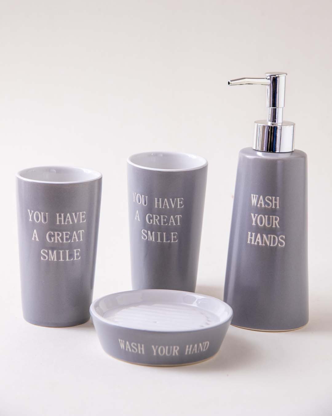 Pastel Perfection 4-Piece Bath Set - Grey