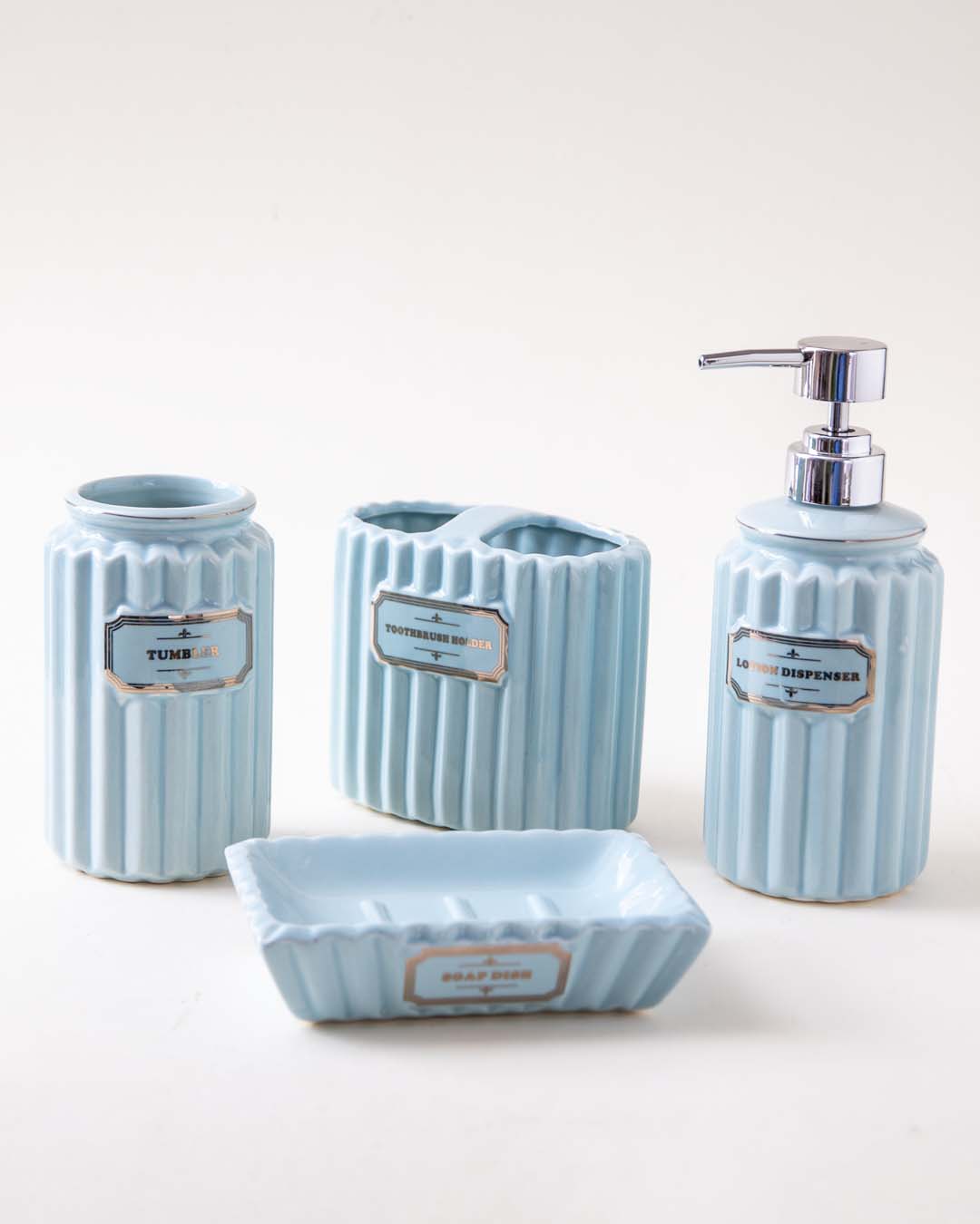 Pious 4-Piece Bath Set - Sky Blue