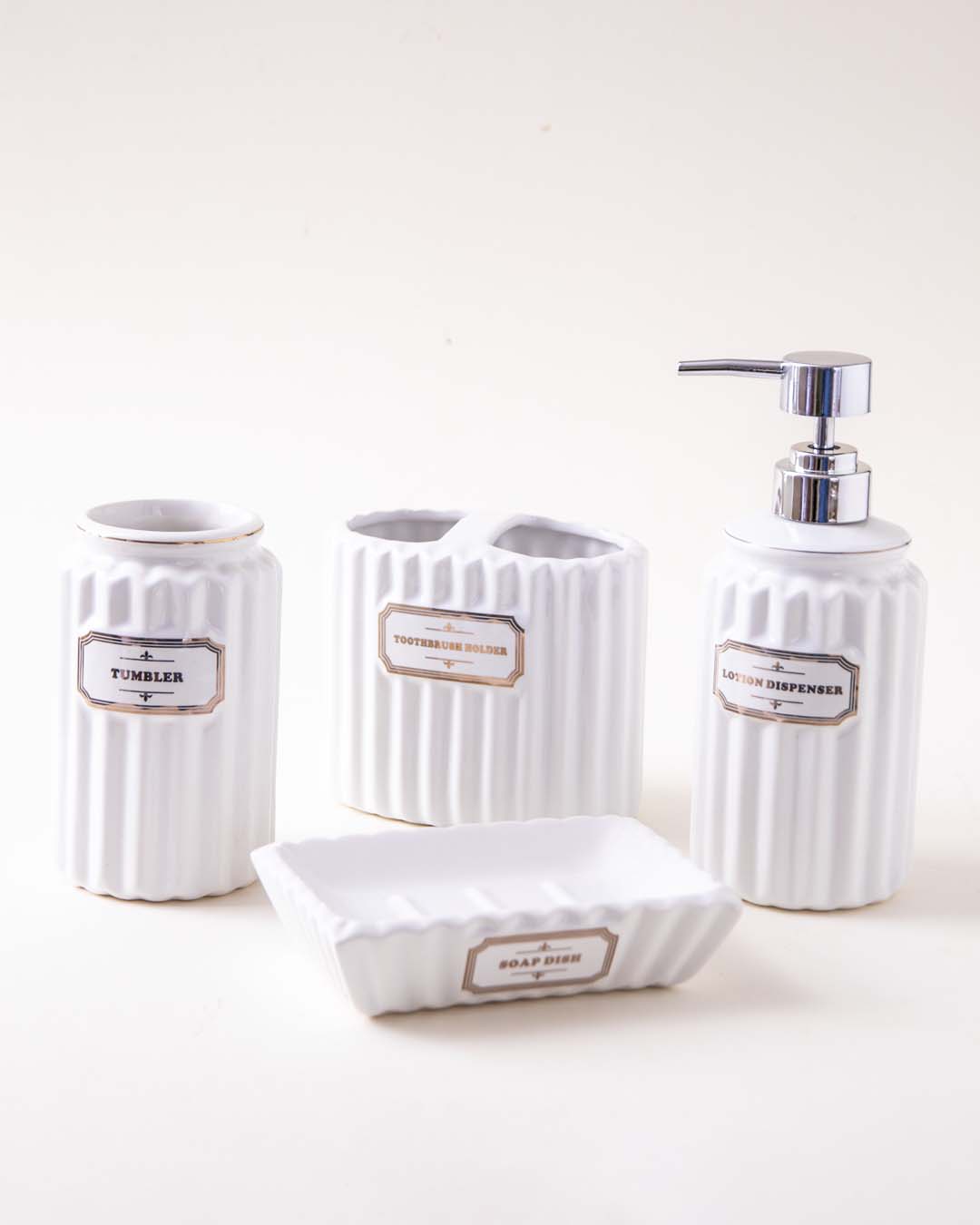 Pious 4-Piece Bath Set - White