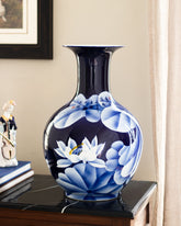 The Lotus - Midnight Blue Decorative Vase - The Decor Kart