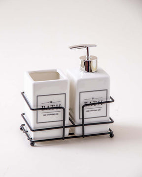 Industrial Chic 2-Piece Bath Set - White