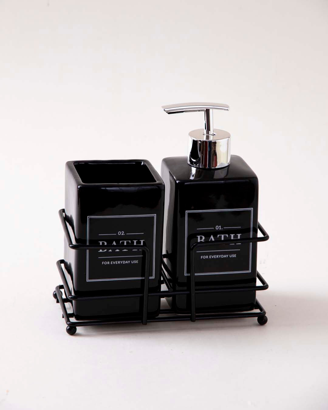 Industrial Chic 2-Piece Bath Set - Black