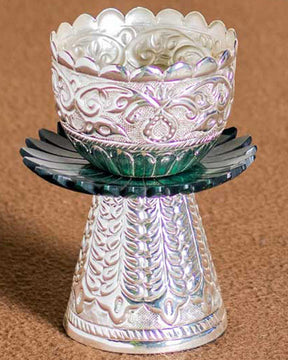 Emerald Brass T-Light Candle Holder