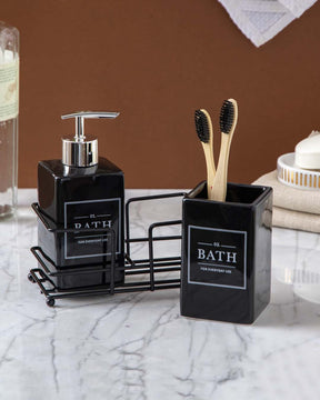 Industrial Chic 2-Piece Bath Set - Black