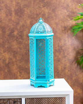 Timurid Rustic Blue Lantern - Medium - The Decor Kart