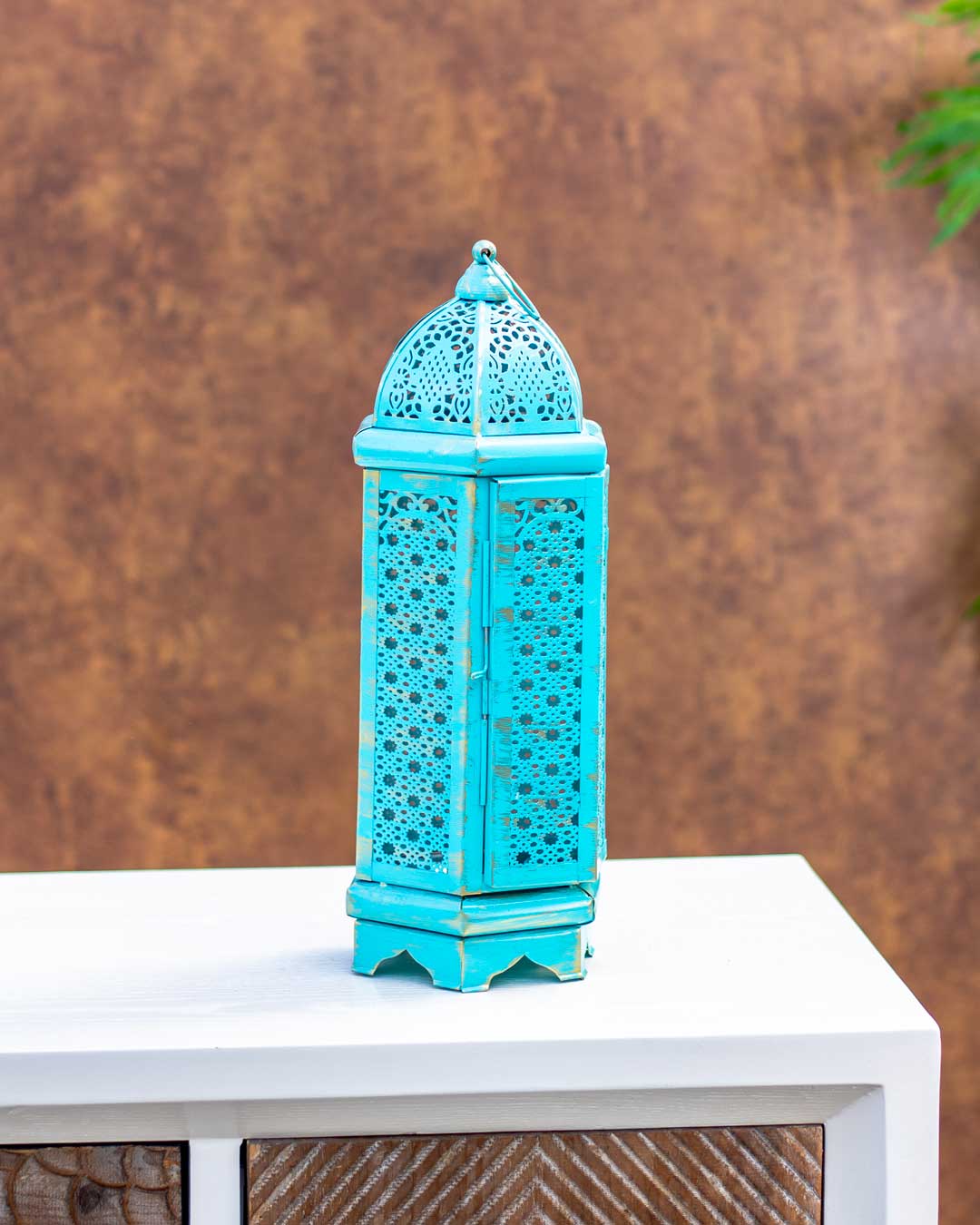 Timurid Rustic Blue Lantern - Small - The Decor Kart