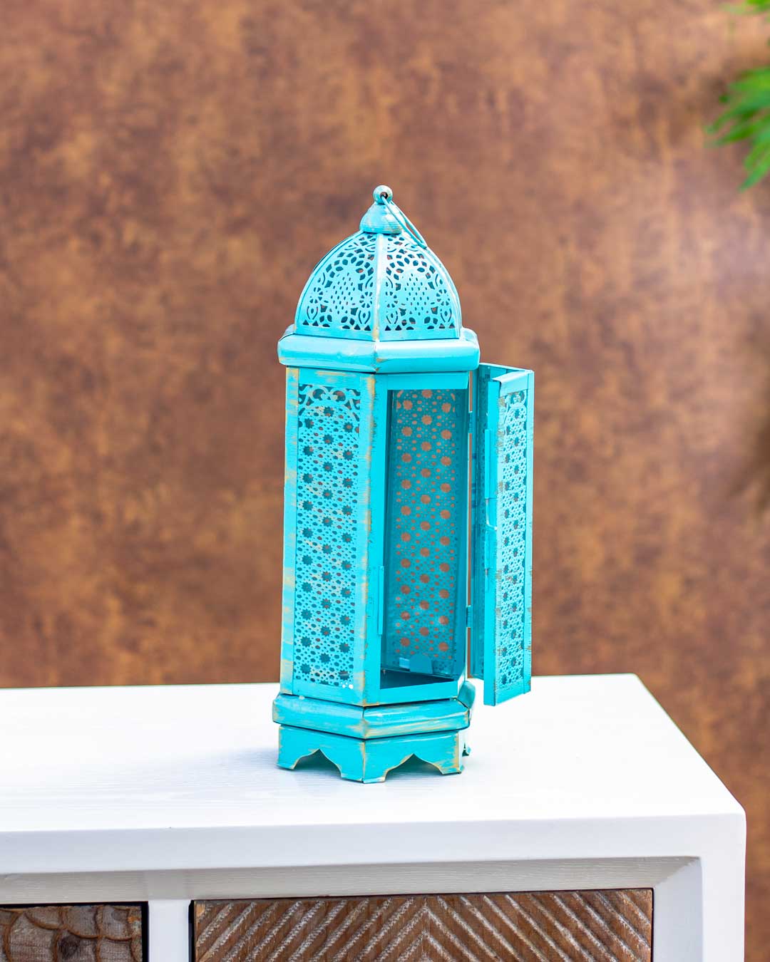 Timurid Rustic Blue Lantern - Small - The Decor Kart