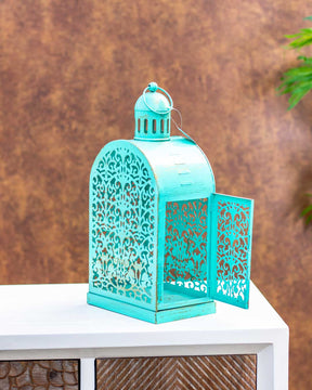 Stunning Turquoise Lantern Candle Stand - 12"