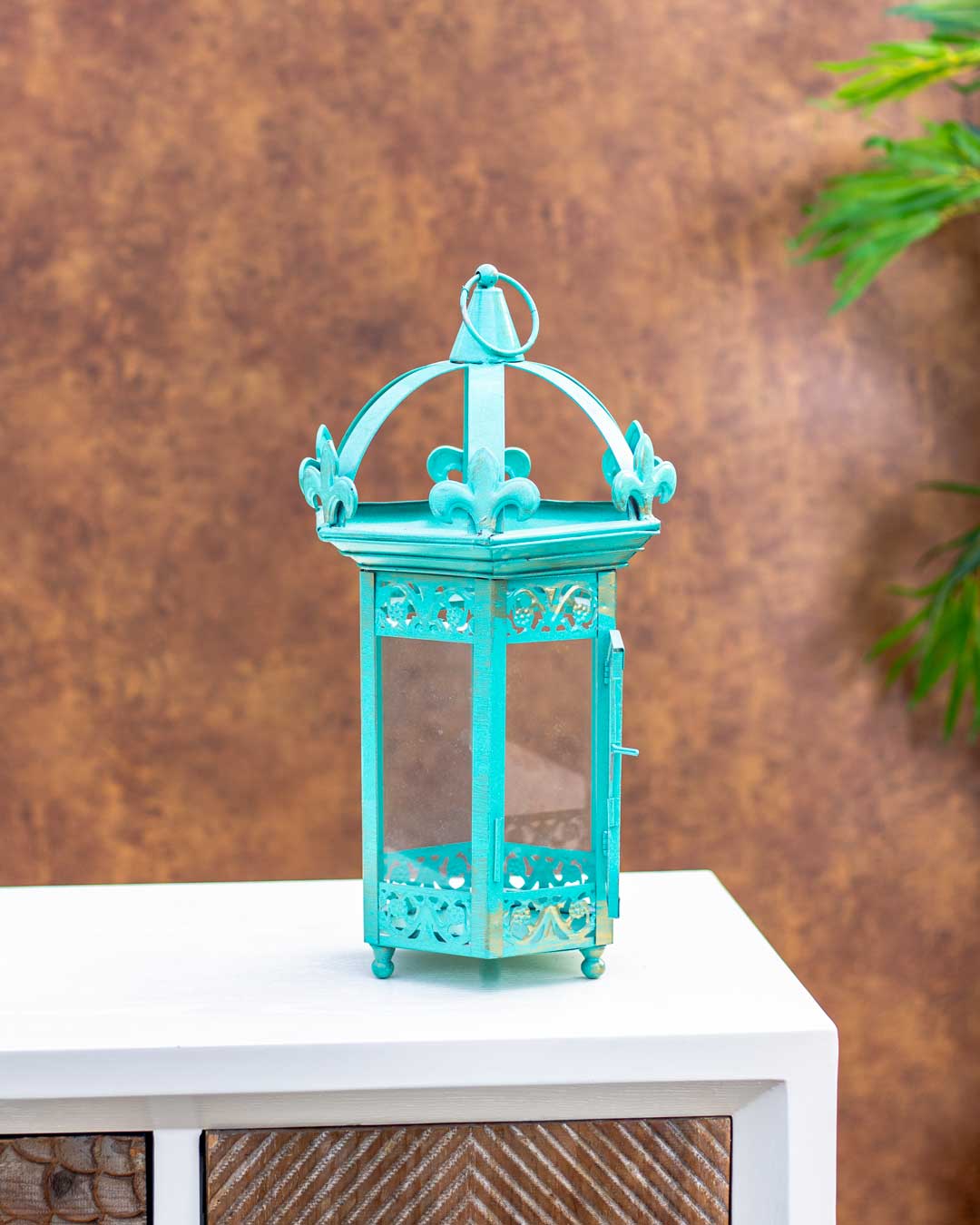 Cathedral Turquoise Candle Stand - 15"