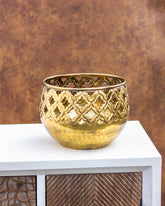 Intrigued Design Golden Brass Planter - Large - 9.5"