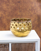 Intrigued Design Golden Brass Planter - 14" - The Decor Kart