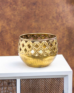 Intrigued Design Golden Brass Planter - Large - 9.5" - The Decor Kart