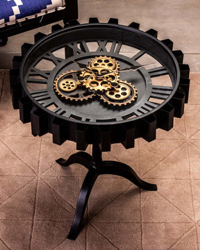 Clockwork Side Table with Clock Top - The Decor Kart