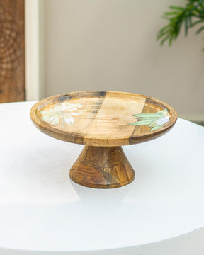Natural Rust Wooden Cake Stand