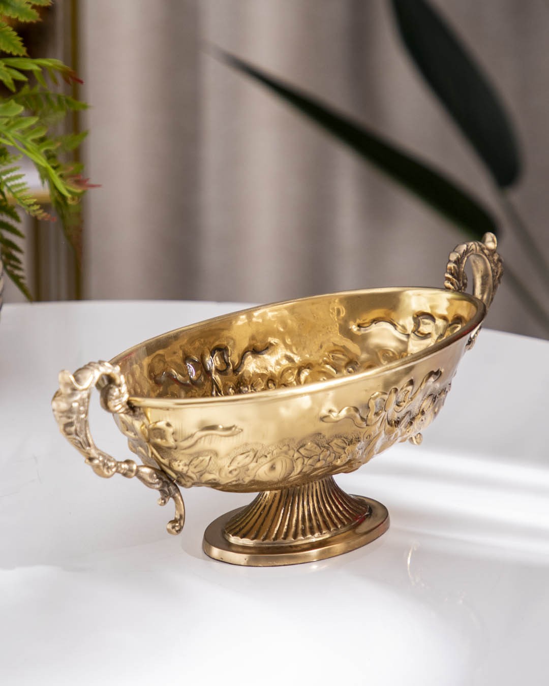 Embossed Brass Handcrafted Bowl - SMALL - 10" - The Decor Kart