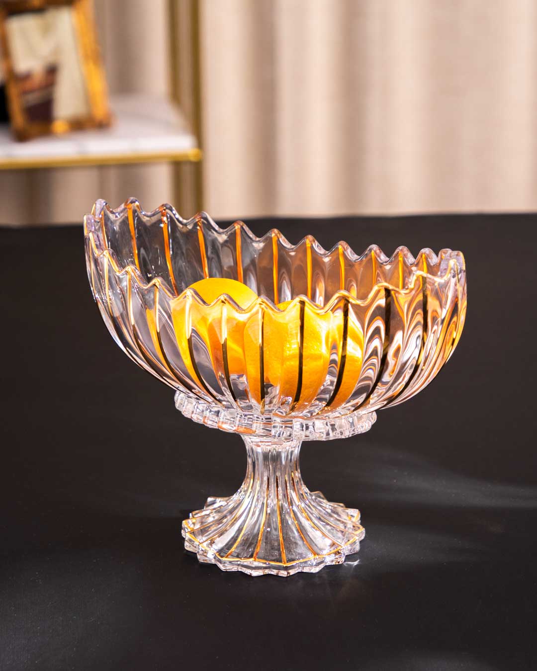 Crystal Glass Lotus Decorative Bowl - The Decor Kart