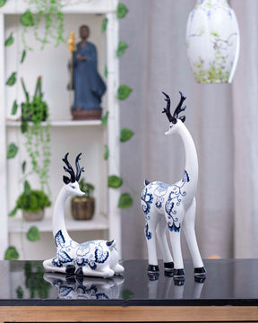 The Reindeer Porcelain Figurines - Set of 2 - The Decor Kart