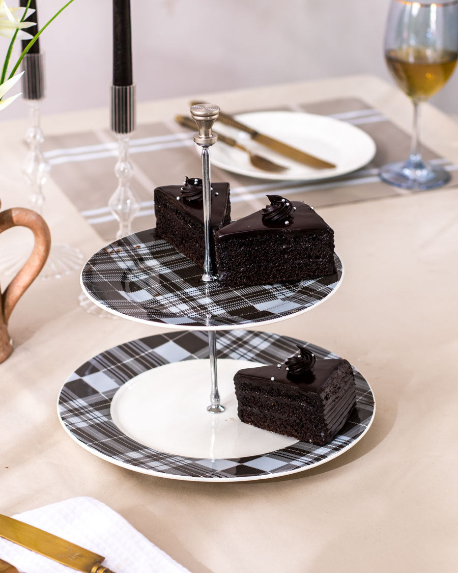 Flanel Black 2-Tier Cake Stand - The Decor Kart