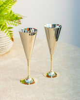 "Ageless Silver" Champagne Glasses - Set of 2