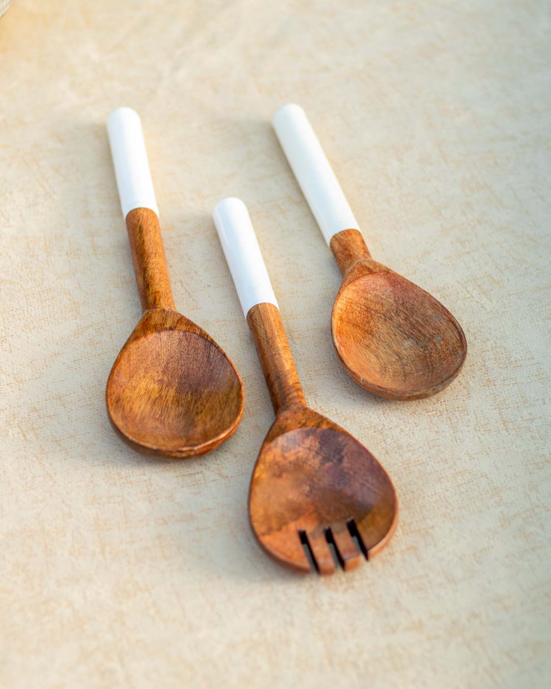 Slabstack Wooden Serving Spoons - Set of 3 - 10" - The Decor Kart