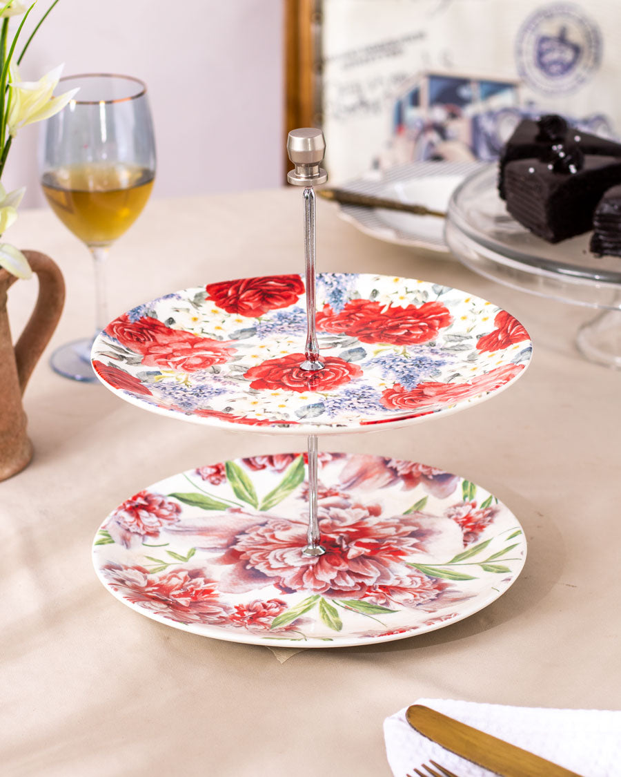 Spring Luncheon 2-Tier Cake Stand - The Decor Kart