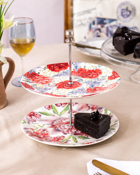 Spring Luncheon 2-Tier Cake Stand - The Decor Kart