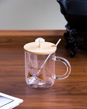 'Happy Birthday' Clear Coffee/Milk Mug