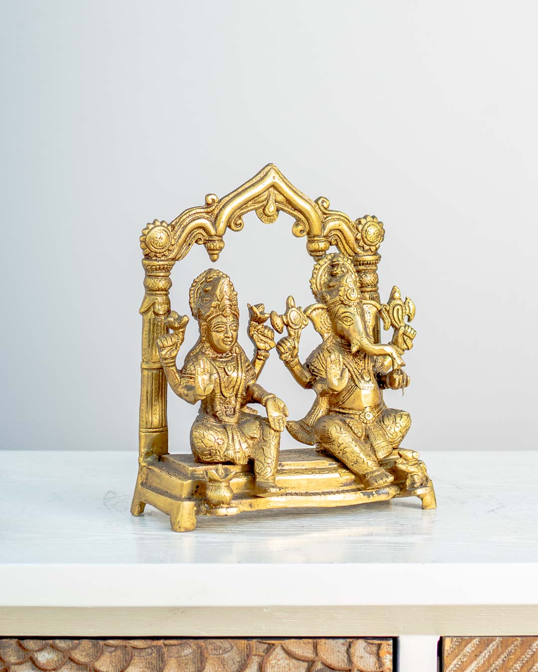 Marvelous 'Lakshmi Ganesh' Table Top sculpture
