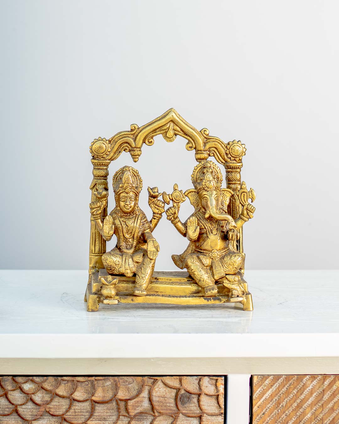 Marvelous 'Lakshmi Ganesh' Table Top sculpture