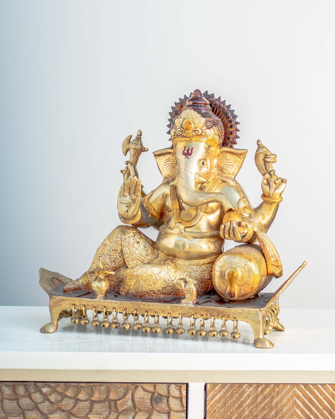Marvelous Golden 'lord Ganesh' Table Top sculpture