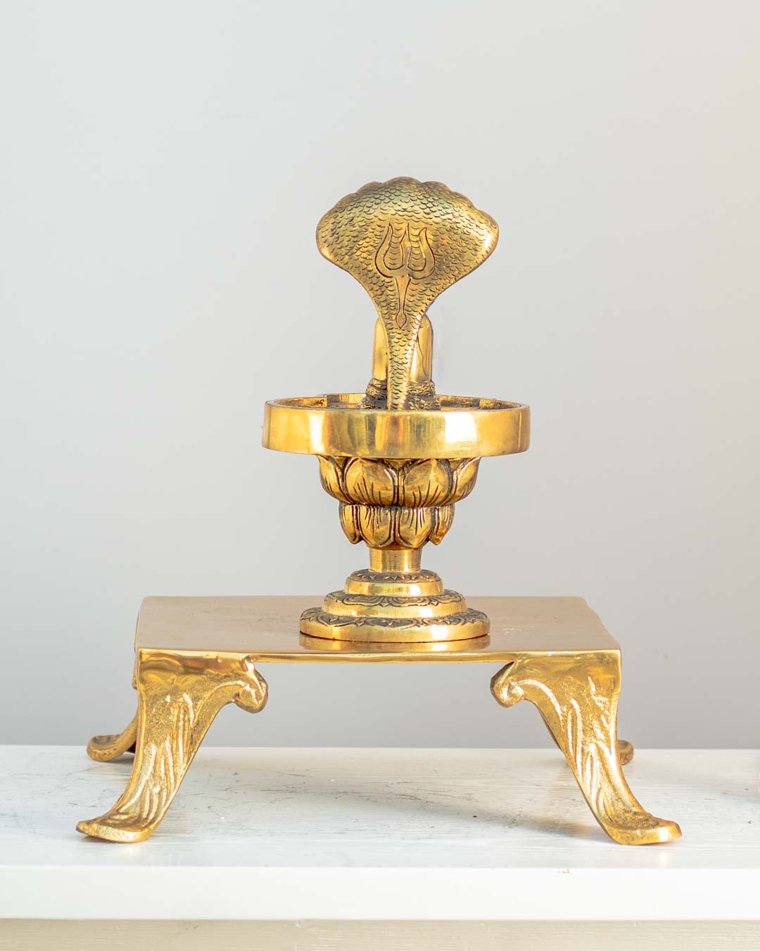 Divine Brass 'Shivling' Table Top Sculpture