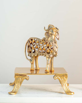 Brass Nandi Table Top Sculpture