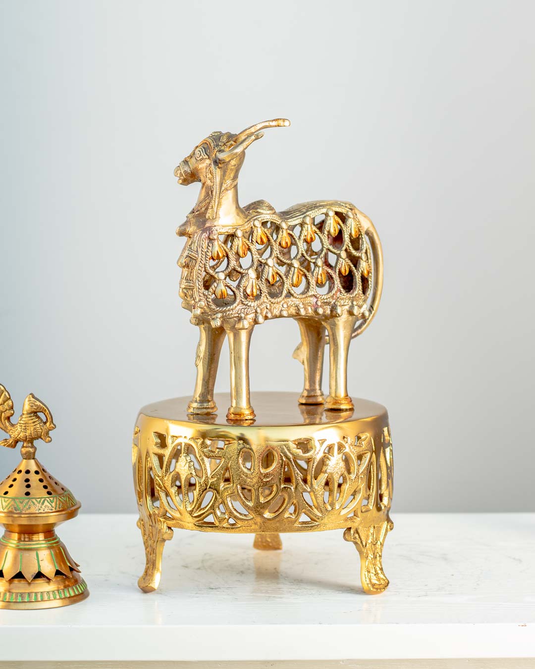 Brass Nandi Table Top Sculpture