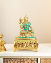 Blessing Lord Shiva With Trident Sculpture