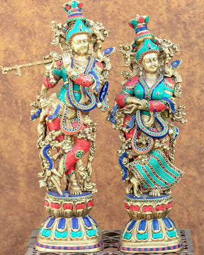 Ecclesiastical Radha Krishan Sculpture - 20"