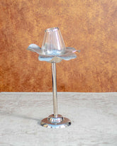 Textured Lotus Transparent Candle Holder - Small